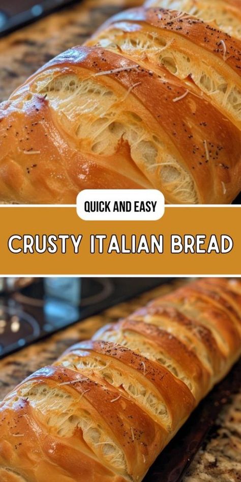 Crusty Italian Bread Crusty Italian Bread, Italian Baking, Crusty Bread Recipe, Streets Of Italy, Italian Bread Recipes, Simple Family Meals, Bread Soup, Homemade Bread Recipes Easy, Homemade Bread Easy