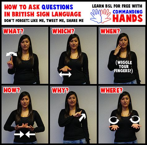 Questions in British Sign Language | Commanding Hands | Flickr British Sign Language Alphabet, English Sign Language, Learn Bsl, Makaton Signs, Sign Language For Kids, Sign Language Lessons, Sign Language Phrases, Sign Language Interpreter, Sign Language Words