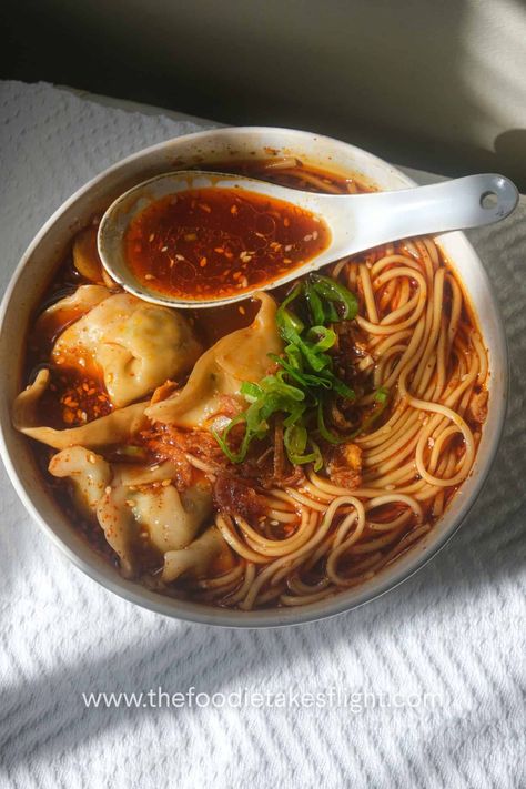 Hot And Sour Noodles, Wonton Soup Aesthetic, Dumpling And Noodle Soup, Soup Season Aesthetic, Spicy Chinese Food, Korean Cuisine Aesthetic, Korean Soups And Stews, Beef Dumpling Soup, Chinese Wonton Soup