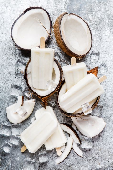 Coconut Collagen Popsicles | Jillian Michaels Coconut Collagen, Advertising Cookies, Jillian Michaels, Popsicle Molds, Collagen Powder, Homemade Treats, Shredded Coconut, Vanilla Flavoring, Nutrition Tips