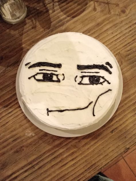 Roblox Man Face Cake, Roblox Face Cake, Meme Cake, Goofy Cake, Ugly Cakes, Cake Fails, Hedgehog Cake, Face Cake, Bake A Cake