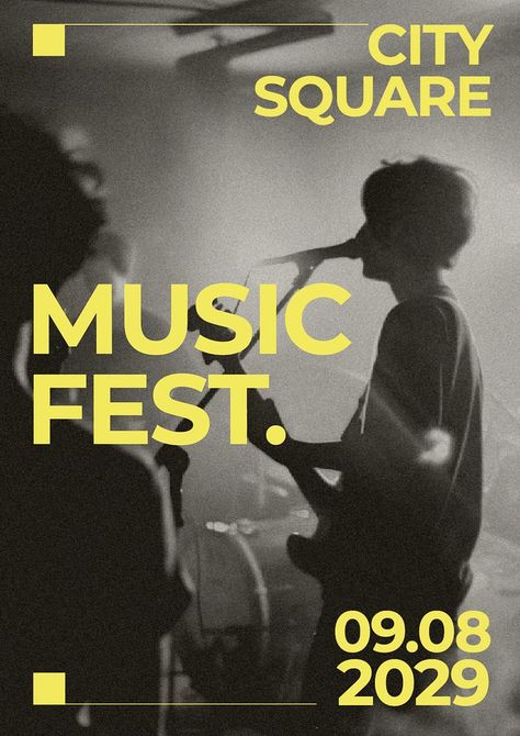 Music festival poster template, editable design | premium image by rawpixel.com / bass Band Flyers Design Concert Posters, Music Band Posters Graphic Design, Minimalist Concert Poster, Classical Concert Poster Design, Music Festival Flyer Design, Music Social Media Design, Poster Festival Music, Music Festival Graphic Design, Music School Poster