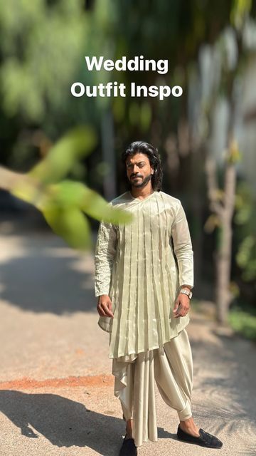 Rohit Bose on Instagram: "Pleated organza kurta meets satin dhoti. What do you think of this look? Customised by @designwithsaa blending elegance and tradition 💫 Draping tutorial link in bio: Draping style 11 #FashionDiaries #WeddingStyle [Indianwear, men’s fashion , kurta, dhoti, dhoti draping, ethnic wear, traditional, culture]" Dhoti Outfit Men, Traditional Kurta For Men, Organza Kurta, Pleated Organza, Mens Wear Wedding, Traditional Culture, Men's Wear, Wedding Wear, Ethnic Wear