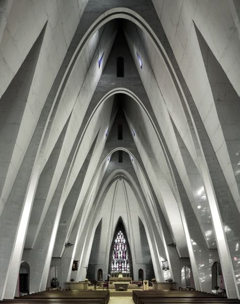 Corpus Christi by Fabrice Fouillet ||| contemporary church architecture Architecture Cool, Modern Gothic, Modern Church, Sacred Architecture, Church Interior, Religious Architecture, Architectural Photographers, Church Architecture, Church Building