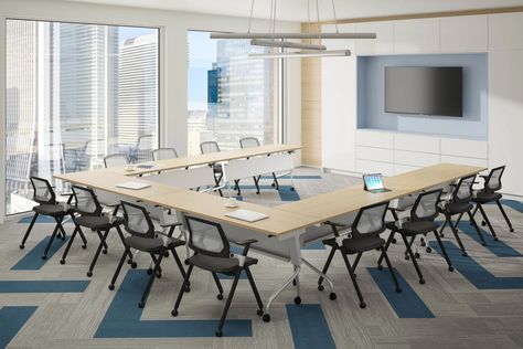 Meeting Room, Boardroom, Training Room | Peformance Furnishings Training Center Design, Conference Room Design, Meeting Room Design, Office Training, Training Room, Train Room, Training Tables, Office Furniture Design, Office Interior Design