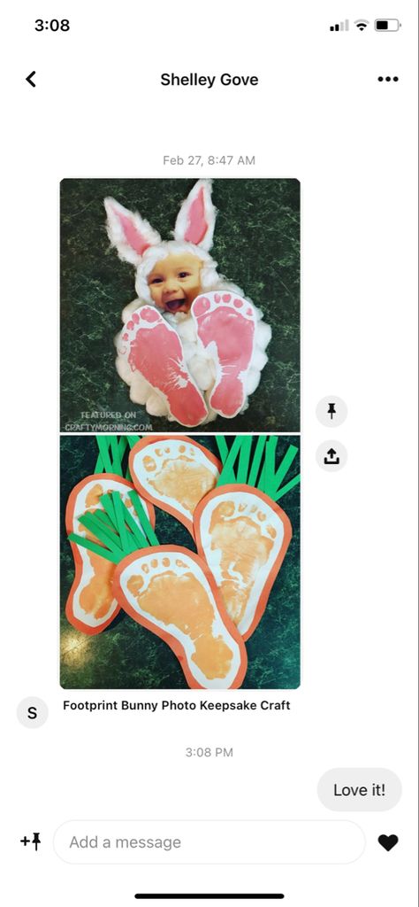 Footprint Bunny, Easter Footprint Crafts, Easter Footprint, Baby Art Crafts, Easter Art Project, Bunny Photo, Carrots Easter, Easter Crafts Preschool, Footprint Keepsake