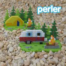 Camping Diorama, Perler Ideas, Perler Art, Diy Perler Bead Crafts, Melty Beads, Diy Perler Beads, Learn Crafts, Bead Ideas, Crafty Kids