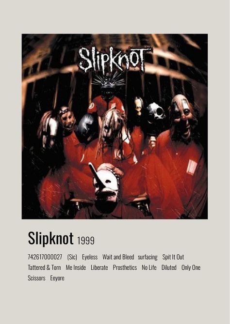 Slipknot polaroid album poster Slipknot Songs, Slipknot Albums, Arte Heavy Metal, Polaroid Album, Slipknot Band, Grunge Posters, Minimalist Music, Video Game Posters, Album Cover Poster