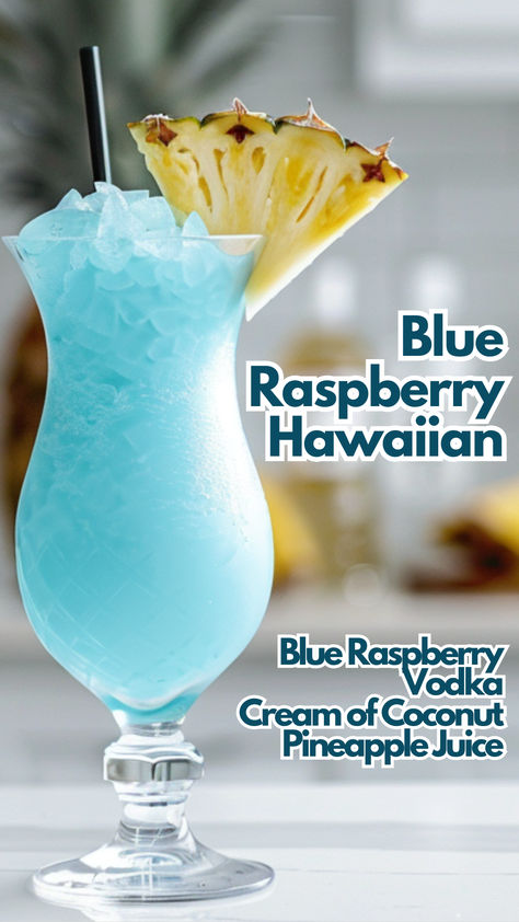 Blue Raspberry Hawaiian Svedka Blue Raspberry Drinks, Fun Alchohol Drinks Recipes, Sweet Alcoholic Drinks Easy, Blue Raspberry Vodka Drinks, Mixed Drinks Alcoholic, Summer Alcoholic Drinks, Au Vodka, Coconut Cocktails, Vodka Drinks Easy