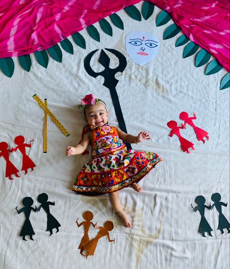 Dushera Photo, Navratri Photo Shoot Ideas, Navaratri Baby Photoshoot Ideas, Navratri Theme Decoration, Navratri Shoot Ideas, Navratri Baby Photoshoot Ideas, Navratri Theme Baby Photoshoot, Navratri Photoshoot Ideas, Navratri Photoshoot