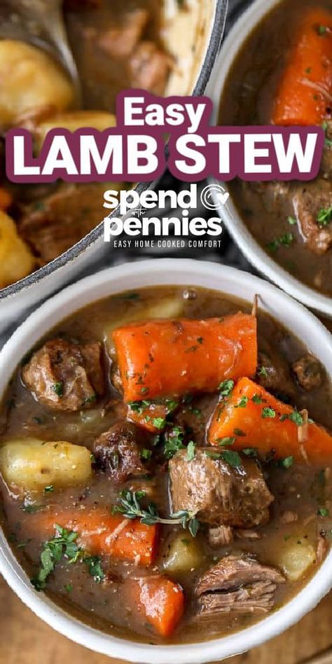 This easy lamb Irish stew is flavorful, fast, and fun. We love serving this homemade stew recipe during St. Patrick's Day! #spendwithpennies #Irishstew #stew #stewrecipe #Irishstewrecipe Irish Stew Recipe Lamb, Best Lamb Stew Recipes, Lamb Chop Stew Recipe, Irish Lamb Stew Recipes, Lamb Stew Recipes Easy, Lamb Chop Stew, Homemade Stew, Irish Lamb Stew, Irish Stew Recipe