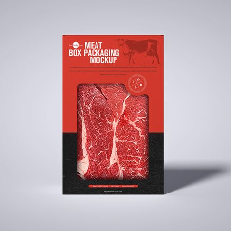 Free Meat Cutout Box Packaging Mockup Steak Package, Meat Packaging, Poster Price, Meat Box, Meat Packing, Shape Collage, Food Art Photography, Products Packaging, Meat Shop