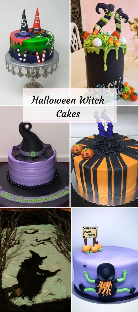 Witch Cake Ideas Birthday Parties, Halloween Cake Witches, Halloween Witch Cake Ideas, Witch Cakes Birthdays, Witch Cakes Halloween, Witches Cake Ideas, Witches Birthday Cake, Hocus Pocus Birthday Cake Ideas, Witch Theme Cake