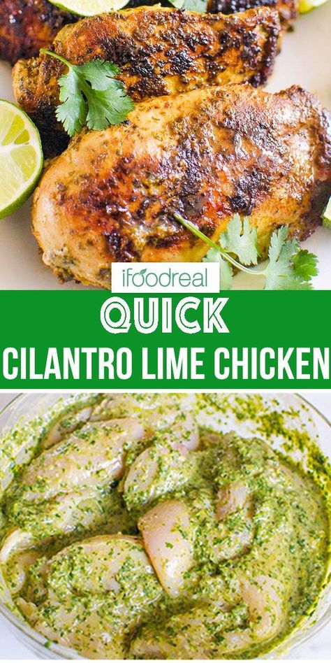 Mexikansk Mat, Cilantro Recipes, Lime Chicken Recipes, Cilantro Chicken, Dada Ayam, Chicken Healthy, Healthy Chicken Dinner, Cilantro Lime Chicken, Healthy Dinner Recipes Chicken