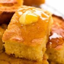 Close up of a piece of Cornbread with butter and honey Keto Cornbread Recipe, Creamed Corn Cornbread, Best Cornbread Recipe, Cornbread Recipe Sweet, Moist Cornbread, Jiffy Cornbread Mix, Buttermilk Cornbread, Honey Cornbread, Jiffy Cornbread