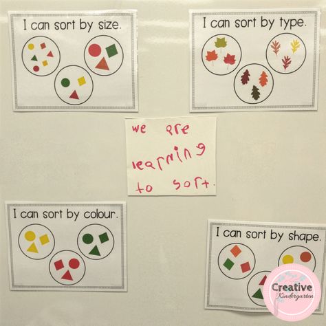 Sorting Worksheets For Kindergarten, Kindergarten Sorting Activities, Sorting Kindergarten, Math Sorting Activities, Centers Kindergarten, Math Sort, Kindergarten Anchor Charts, Shapes Kindergarten, Math Patterns