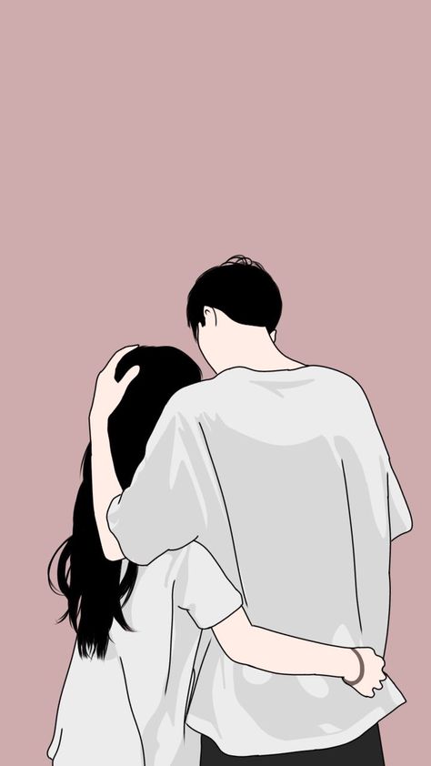 Sweet Couple Cartoon, شركة المرعبين المحدودة, Hug Illustration, Seni Korea, Aesthetic Profile Picture Cartoon Soft, Love Things, Couple Sketch, Fotografi Digital, Cute Couple Drawings