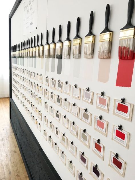 Painting Shop Design, Paint Display Ideas Retail, Paint Shop Design, Paint Store Design, Paint Shop Interior Design, Hardware Store Design, Art Store Design, Joanna Gaines Paint, معرض فني