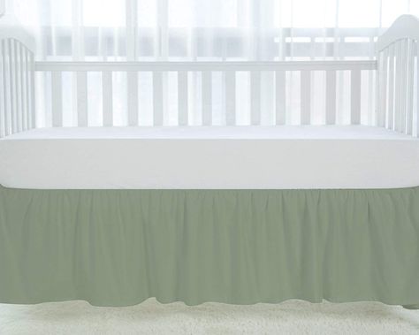 PRICES MAY VARY. 100% Egyptian Cotton STYLISH DESIGN: extra-long classic ruffled crib skirt is styled with grace ruffles for a soft tailored finished look. Add the finishing touch to your nursery or toddler bed with our crib skirt. SAFE FIT: Measuring 28” x 52” with 14’’ drop, this crib skirt fits perfectly on all standard cribs and most toddler beds. The 14’’ length is long enough to discreetly hide storage under the crib. Finished with 4 split corners to make placement around crib posts easy a Sage Crib, Crib Bed Skirt, Ruffle Crib Skirt, Crib Bed, Baby Boy Cribs, Cozy Nursery, Portable Crib, Crib Skirt, Toddler Beds