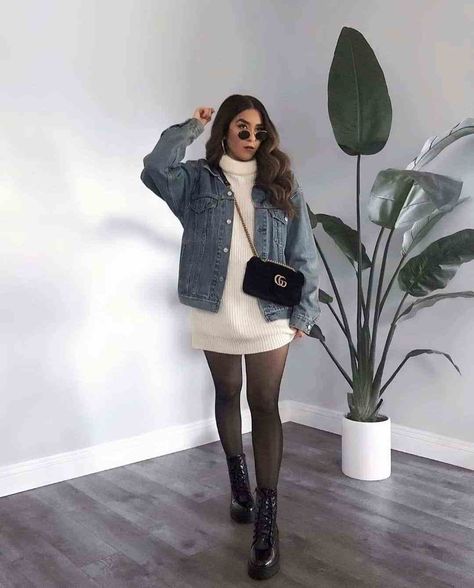 Vestiti Edgy, Denim Jacket Outfit, Neue Outfits, Stil Inspiration, Ținută Casual, Modieuze Outfits, Causual Outfits, Looks Chic, Casual Winter Outfits