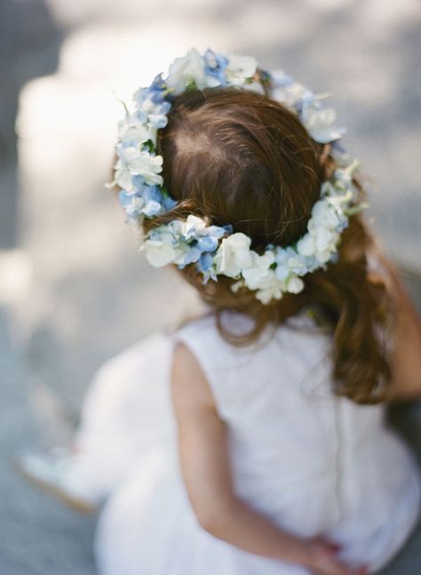 . White Flower Crown, Jackson Hole Wedding, Flower Girl Crown, Hair Wreath, Tulle Flower Girl, Blue Springs, Floral Crown, Flower Girl Dress, Something Blue