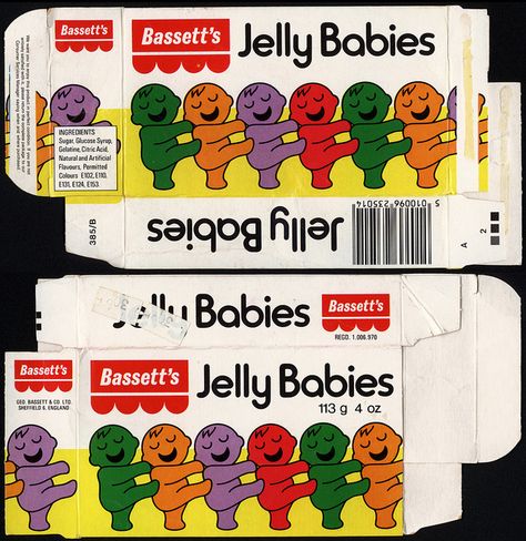 UK - Bassett's - Jelly Babies candy box - 1970's to early 1980's by JasonLiebig, via Flickr 80s Sweets, British Childhood, English Sweets, 60s Childhood, Old Sweets, 80s Childhood, Vintage Sweets, 1970s Toys, Retro Packaging