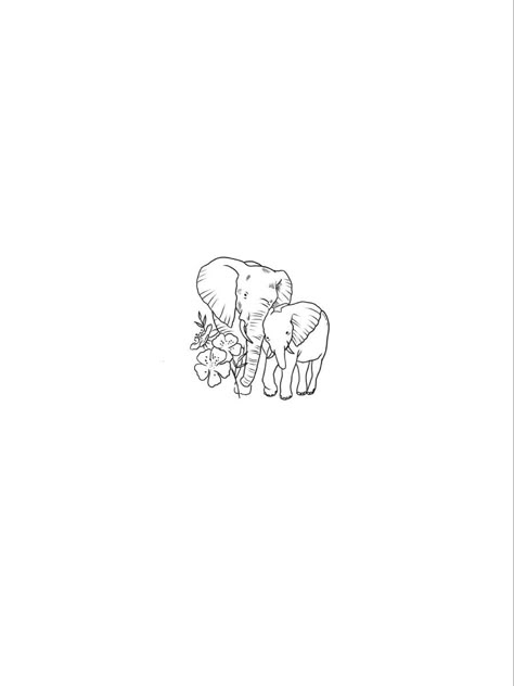 Two Elephants Tattoo Small, Tattoos Of Elephants, Elephant Mother Daughter Tattoo, Mum And Daughter Elephant Tattoo, Elephant Tattoo Linework, Mom And Daughter Elephant Tattoo, Delicate Elephant Tattoo, Mum And Baby Elephant Tattoo, Micro Elephant Tattoo