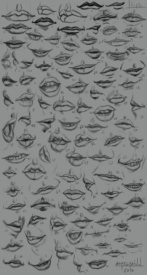 Mouth Shapes, Lips Sketch, Lip Drawing, Desen Realist, Mouth Drawing, Eye Drawing Tutorials, Výtvarné Reference, Nose Drawing, 얼굴 그리기