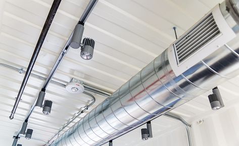 Five crucial tips for successful exposed ductwork installations | 2018-11-23 | SNIPS Ductwork Installation, Kitchen Canopy, Hvac Design, Hvac Duct, Clean Air Ducts, Air Conditioning Services, Improve Indoor Air Quality, Duct Cleaning, Air Duct