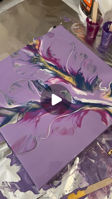 Erin M on Instagram: "Second attempt at this 18x18 canvas in fluid acrylics..  I do like it. It’s definitely a different color palette than I intended. Eager to see how it dries, hoping that navy doesn’t get too dark! I did add white too it but I’m thinking it could have used more.  But, I do love how wispy and floral this one is, and how that little bit of white at the end brings it all together.   • • •  #acrylicart #acrylicpainting #newyorkacrylic #fluidacrylicart #fluidart #fluidartist #theartist #artcurator #secondtry #dutchpouring  #fluidpainting #liquidart #modernart #pourpainting #abstractartist  #artreel #dutchpour  #timelapse #pouringart #viralart #abstractpainting #acrylicpourart #abstractaddict #artcollector #arttherapy #fluidart_daily" Pour Paint, Acrylic Painting Diy, Abstract Painting Techniques, Acrylic Pouring Art, Fluid Acrylic Painting, Abstract Art Painting Diy, Acrylic Painting Tutorials, Pouring Painting, Fluid Painting