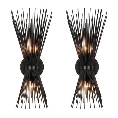 Introducing our Annalina Wall Lights (set of 2) — a striking blend of sophistication and allure destined to infuse a touch of enchantment into your bedroom, entryway, bathroom, hallway, or any room you desire. Crafted with a distinctive spiky metal frame inspired by the show Game of Thrones, these wall lights boast a matte black finish, adding a touch of modern mystique. Offering dimmable functionality, they effortlessly accommodate both standard and LED light bulbs. Elevate your home decor with Large Floor Mirror, Wall Scones, Metal Spikes, Staircase Chandelier, Body Mirror, Modern Wall Sconces, Black Wall, Led Light Bulbs, The Sims4