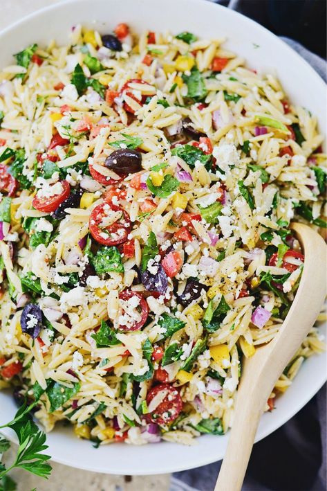 Orzo Salat, Greek Orzo, Greek Orzo Salad, Orzo Salad Recipes, Barley Salad, Orzo Recipes, Greek Salad Recipes, Orzo Salad, Salad Pasta