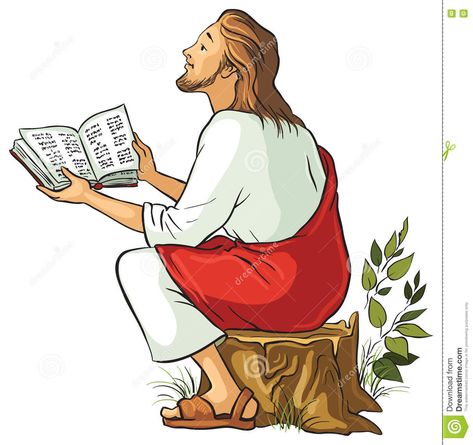 Bible Cartoon, Reading Cartoon, Reading Bible, Kneeling In Prayer, Jesus Coloring Pages, Christian Illustration, Christian Cartoons, Reading The Bible, Cross Vector