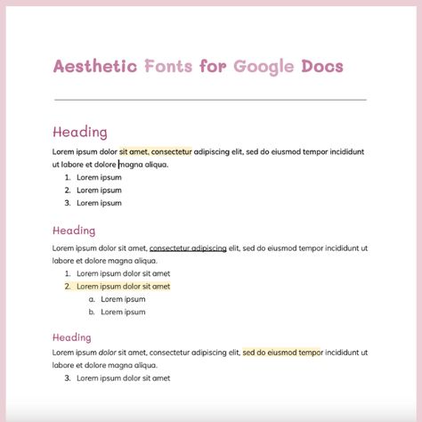 Google Doc Fonts Aesthetic, Aesthetic Google Doc Fonts, Cute Fonts On Google Docs, Google Docs Fonts Aesthetic, Word Document Design Aesthetic, Google Documents Aesthetic, Aesthetic Fonts Google Docs, Aesthetic Google Docs Template, Coquette Google Docs