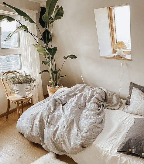 Small Bedroom Plants Decor, Redecorate Bedroom, Minimalist Room, Aesthetic Rooms, Small Room, Cozy Room, Room Inspiration Bedroom, Room Ideas Bedroom, Dream Rooms