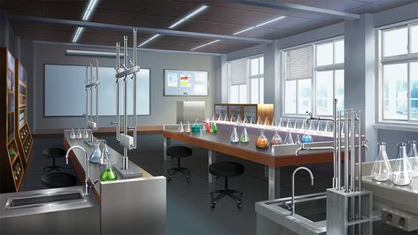 Laboratory by thienquang on DeviantArt Gacha Laboratory Background, Anime Laboratory Background, Laboratory Background Design, Anime Laboratory, Lab Background, Laboratory Background, Episode Interactive, Background Anime, Episode Interactive Backgrounds