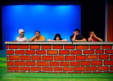 Youre A Good Man Charlie Brown Set, Kids Church Stage, Brown Brick Wall, Theatre Ideas, Stage Ideas, Play Props, Brown Brick, Theater Kid, Theatre Geek