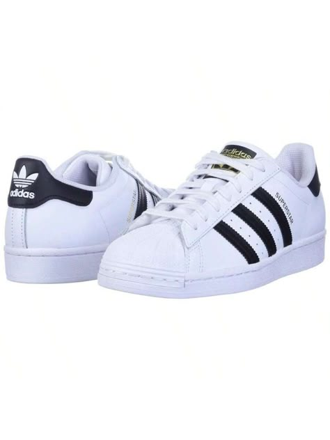 A classic in every sense of the word, get with the timeless silhouette of the adidas® Originals Superstar W sneakers.  Get comfortable soft support when you run wearing adidas® Originals Superstar footwear.  Casual shoes featuring leather or canvas uppers with classic 3-Stripes detail.  Synthetic upper.  Foam padded tongue and collar offer comfort.  Leather and synthetic lining.  Lace closure for a snug fit.  Lace up closure.  Signature shell toe bumper.  Brand logo on the tongue.  Breathable textile lining and a padded footbed for added comfort.  Brand tag on the side.  Synthetic sole.  Rubber outsole with herringbone tread for traction.  Imported.  Product measurements were taken using size 8, width B - Medium. Please note that measurements may vary by size.  Measurements:       Weight: White Addis Shoes, Adidas Super, Black Footwear, Casual Athletic Shoes, Pretty Shoes Sneakers, Adidas Originals Superstar, White Core, Casual Athletic, Womens Athletic Shoes