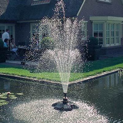 Pond With Fountain, Floating Fountain, Beach Entry Pool, Modern Fountain, Pool Water Features, Pond Fountains, Fountains Outdoor, Diy Garden Projects, Pool Water