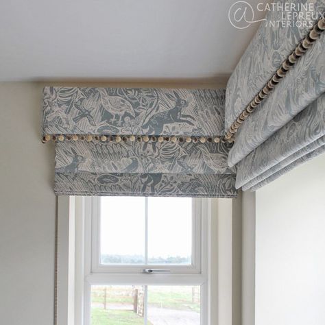 Wallpaper In Bay Window, Square Bay Blinds, Blinds In Bedroom Window, Bay Window Curtains And Blinds, Roman Blinds In A Bay Window, Roman Blind Bay Window, Roman Blinds Living Room Bay Window, Bay Window Dressing Ideas, Bay Window Roman Blinds