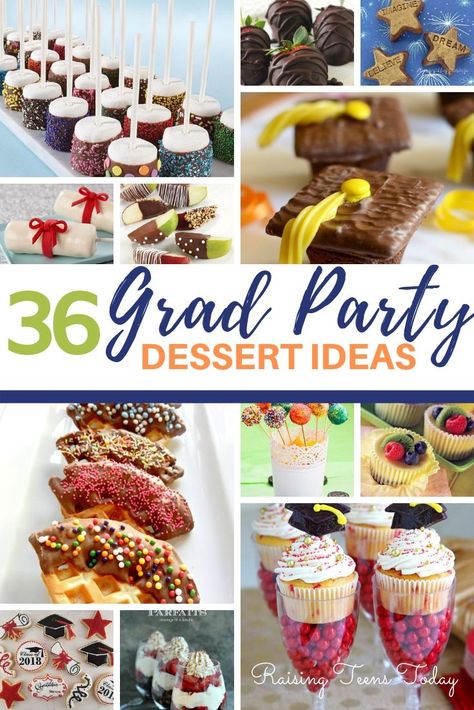 Cute Graduation Desserts, College Graduation Dessert Ideas, Deserts For Graduation Parties, Desert Bar Ideas For Graduation, Graduation Party Ideas Desserts, Grad Party Desserts Ideas, Graduation Food Ideas Desserts, Graduation Party Desserts Table, Graduation Party Treats Ideas