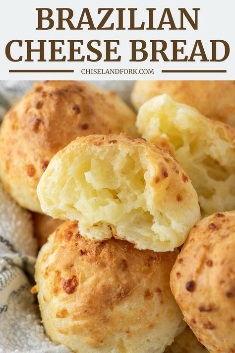 Brazilian Cheese Bread Recipe, Brazilian Cheese Bread, Cheese Bread Recipe, Pain Sans Gluten, Bread Snacks, Bread Bun, Brazilian Food, Cheese Bread, Bread Recipes Homemade