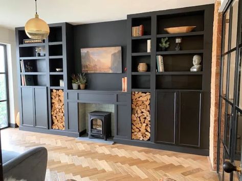 High-End IKEA Hacks | Apartment Therapy Ikea Built In Hack, Ikea Bookcase Hack, Ikea Fireplace, Built In Around Fireplace, Billy Ikea, Ikea Built In, Billy Bookcase Hack, Ikea Billy Bookcase Hack, Ikea Bookcase