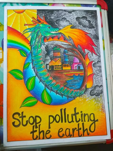 Drawing For Pollution, Nature Pollution Drawing, Air Pollution Poster Creative, Lifestyle For Environment Drawing, Van Mahotsav Posters Drawing, Stop Pollution Poster Drawing, Earth Pollution Drawing, Beat The Heat Poster Drawing, Environment Pollution Drawing