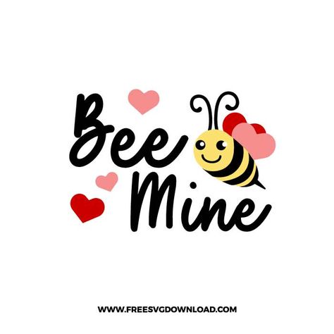 Free Valentine Svg Files, Valentine Svg Files, Bee Svg, Bee Mine, Valentine Svg, Free Svg Files, Free Valentine, Cricut Tutorials, Free Svg Cut Files