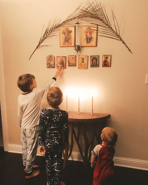 prayer space Orthodox Prayer Corner, Icon Corner, Altar Ideas, Orthodox Prayers, Art Boxes, Prayer Corner, Catholic Family, Home Altar, Future Family