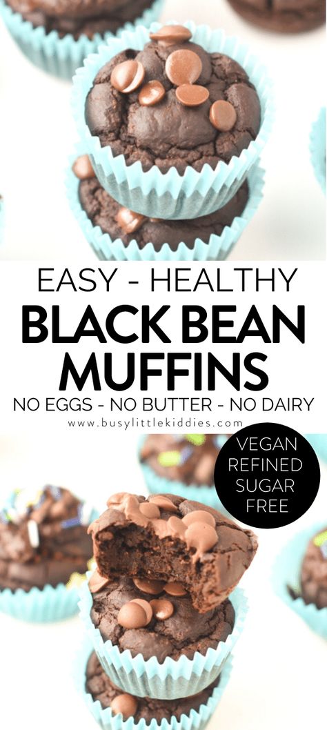 Healthy Cupcakes Clean Eating, Black Bean Muffins, Bean Muffins, Healthy Muffins For Kids, Clean Eating Snack Recipes, Cupcake Recipes For Kids, Dairy Free Muffins, Healthy Cupcakes, Muffins Vegan