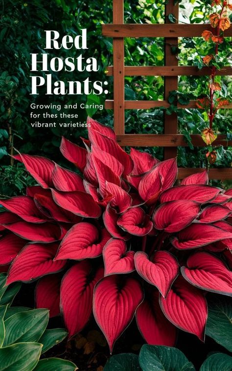 Learn how to grow and care for red hosta  plants, known for their striking foliage. Discover planting tips, maintenance advice and how to incorporate these vibrant plants into your garden. Red Hosta Plants are beloved for their lush foliage and easy-care nature, but did you know that some varieties boast stunning red hues? Red hostas Red Plants For Landscaping, Hosta Care Tips, Hostas Landscaping, Hostas Plants, Plants That Like Shade, Hosta Flower, Hosta Care, Coleus Plants, Coleus Plant