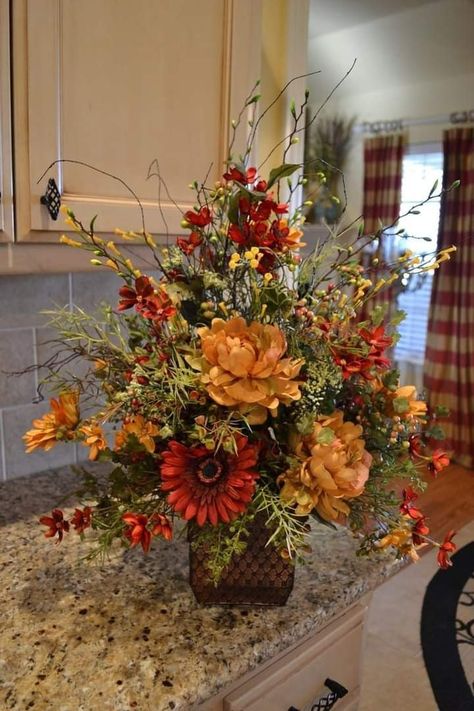 On Top Of Fridge, Thanksgiving Flower Arrangements, Top Of Fridge, Thanksgiving Floral Arrangements, Christmas Centrepieces, Alter Flowers, Fall Floral Centerpieces, Thanksgiving Floral, Thanksgiving Flowers