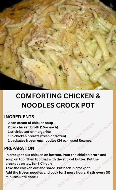 Chicken Noodles Crock Pot, Crockpot Meal Ideas, Crockpot Chicken And Noodles, Chicken And Noodles, Crockpot Meal, Chicken Noodles, Homemade Noodles, Crockpot Dishes, Crock Pot Soup